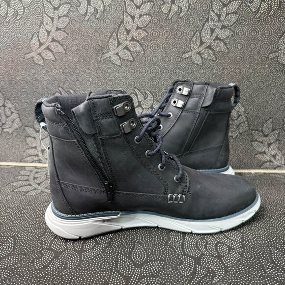 L.L. Bean Men's Waterproof Black Leather Boots Size 8.5 M Side Zipper & Lace-Up - Picture 4 of 9